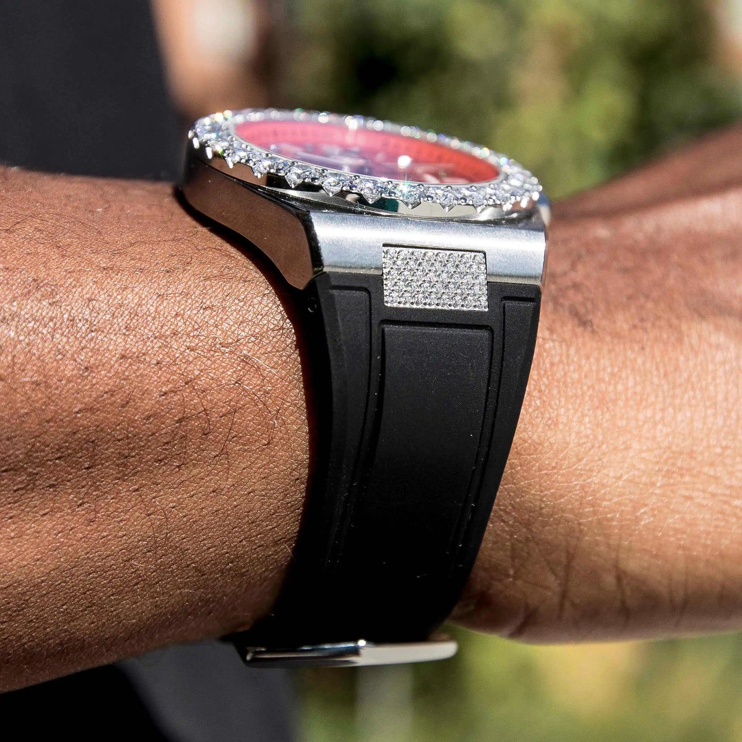 Iced Bezel w/ Rubber Strap