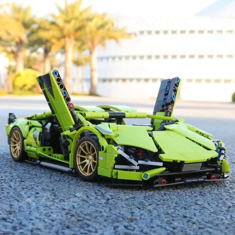 Green Lamborghini Sian Building Blocks