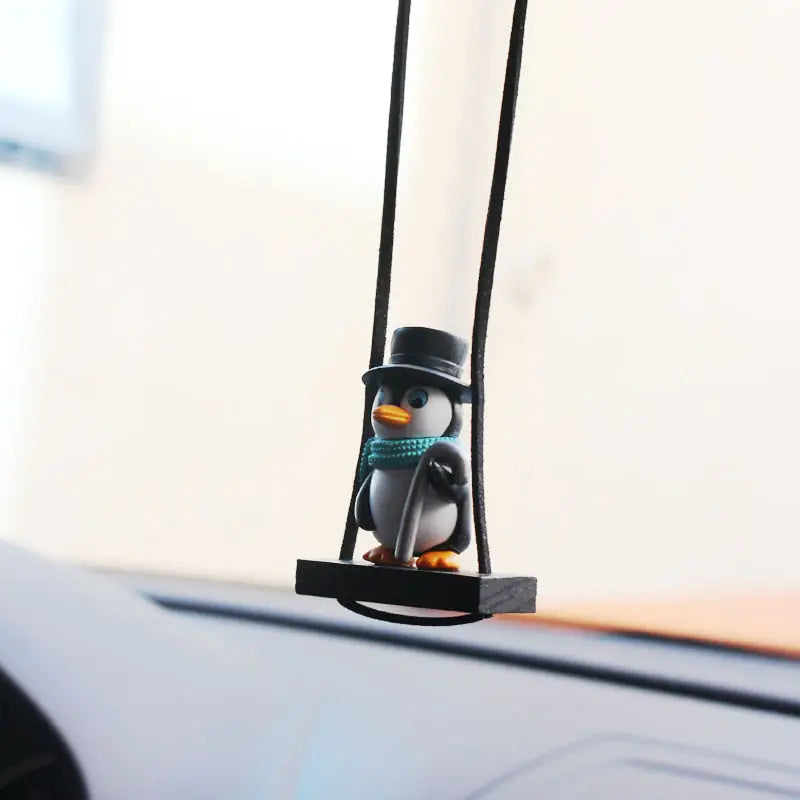 Swinging Penguin Car Ornament