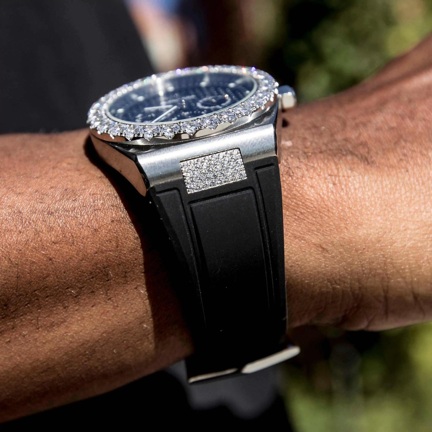 Iced Bezel w/ Rubber Strap