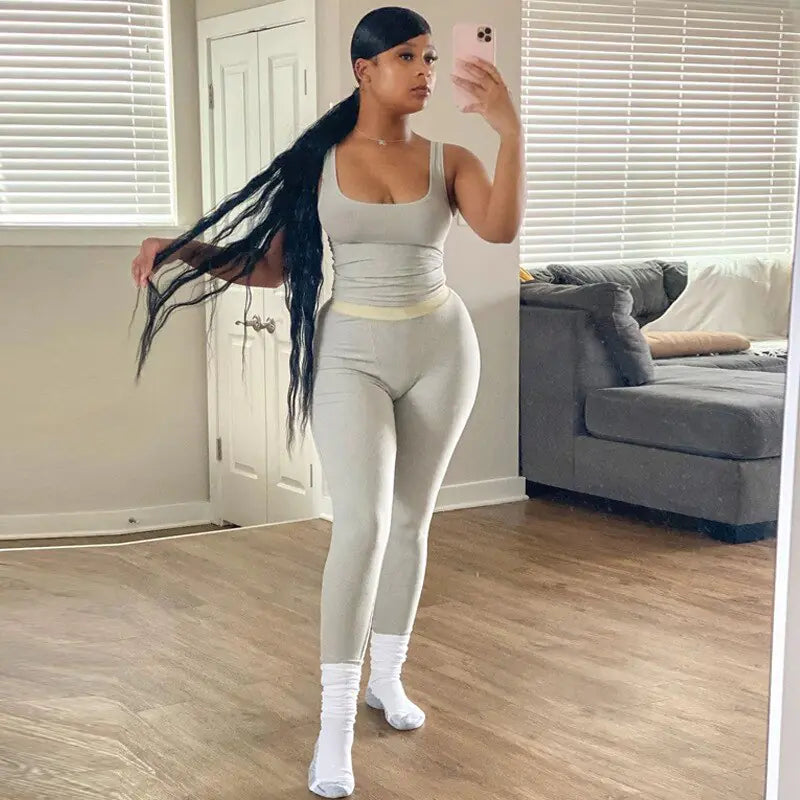 Cropped Tank Top & Leggings Set
