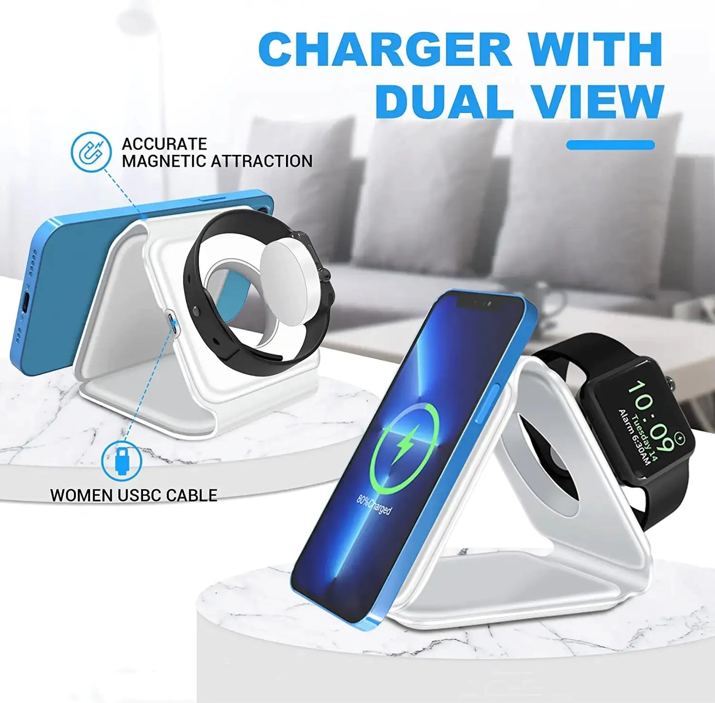 3 in 1 Foldable Magnetic Wireless Fast Charger
