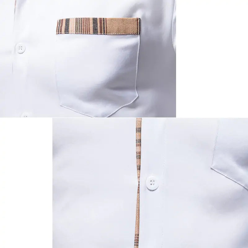 Men's Plaid Patchwork Formal Shirts