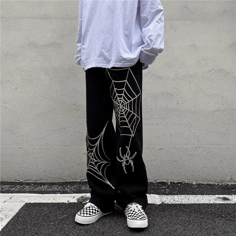 Men's Streetwear Spider Web Pants