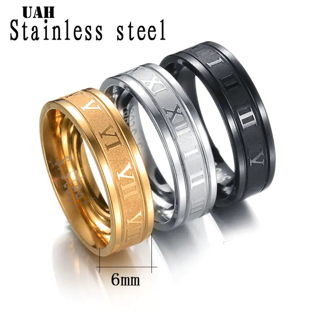 Stainless Steel Roman Numeral Ring