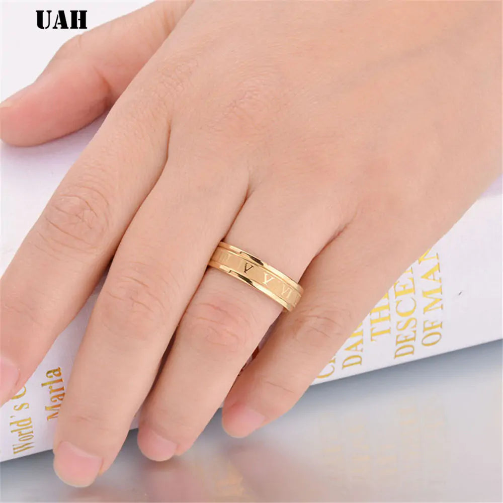 Stainless Steel Roman Numeral Ring