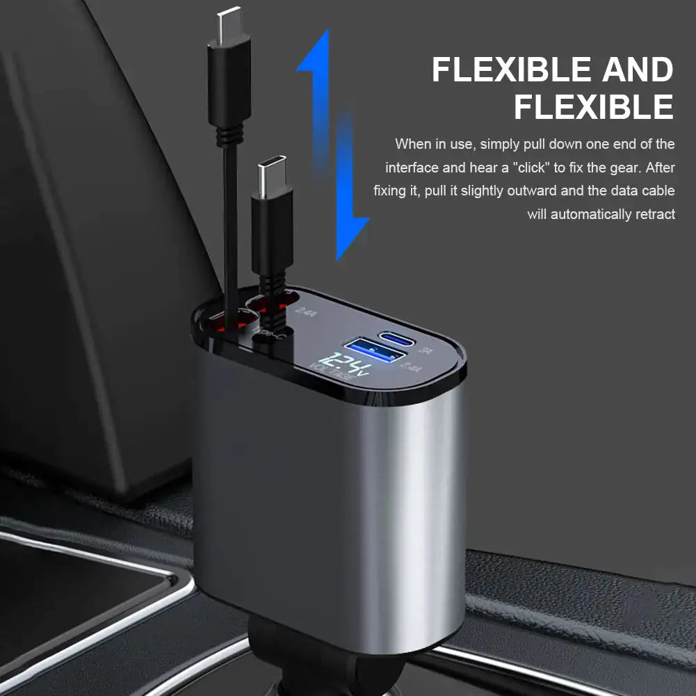 Car Dual Retractable Charging Cords