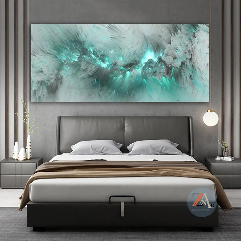 Geometric Clouds Paint Canvas