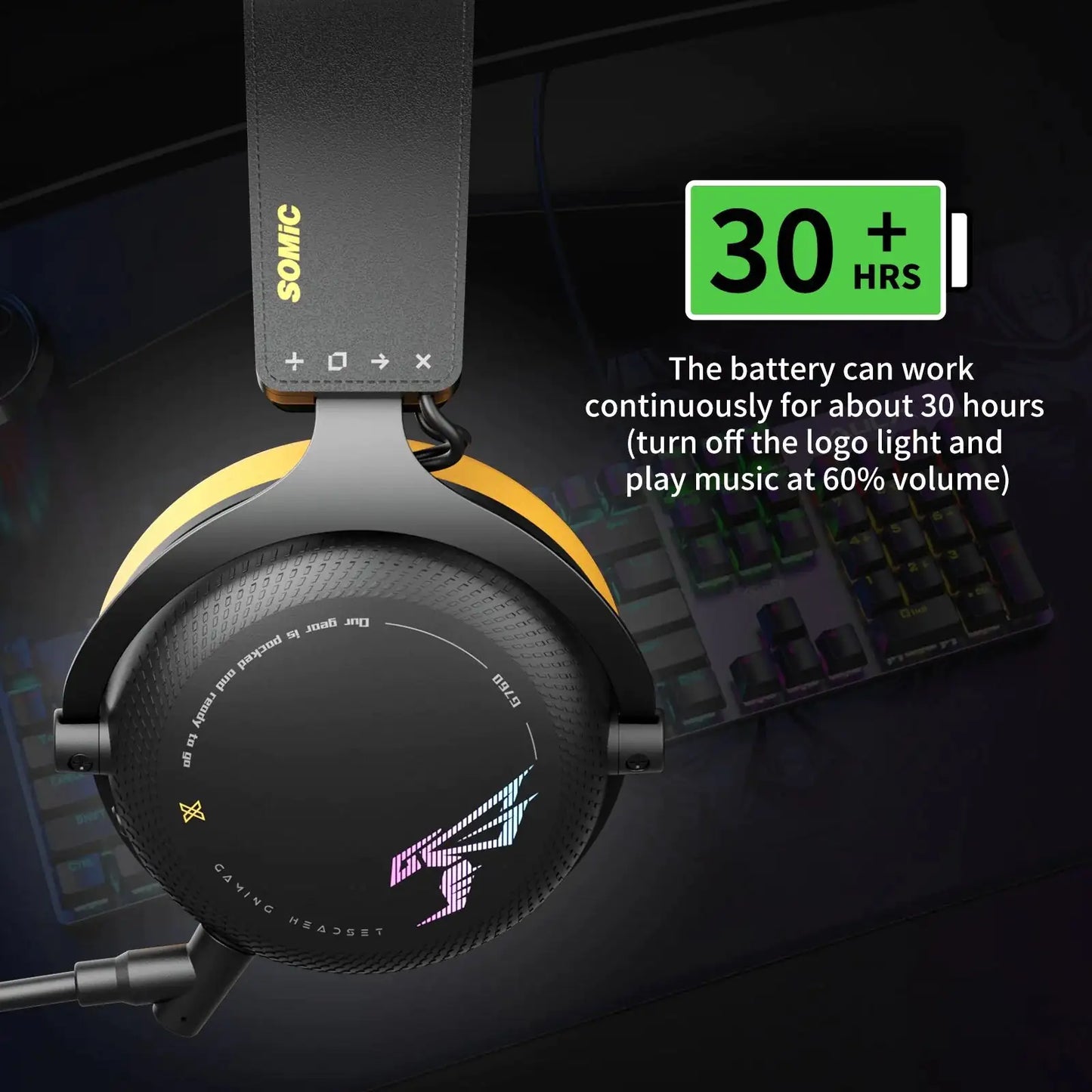 Bluetooth Gaming Headset with Pluggable Microphone