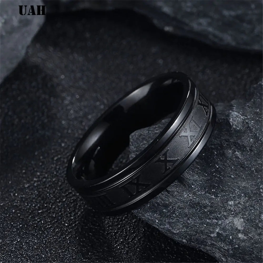 Stainless Steel Roman Numeral Ring