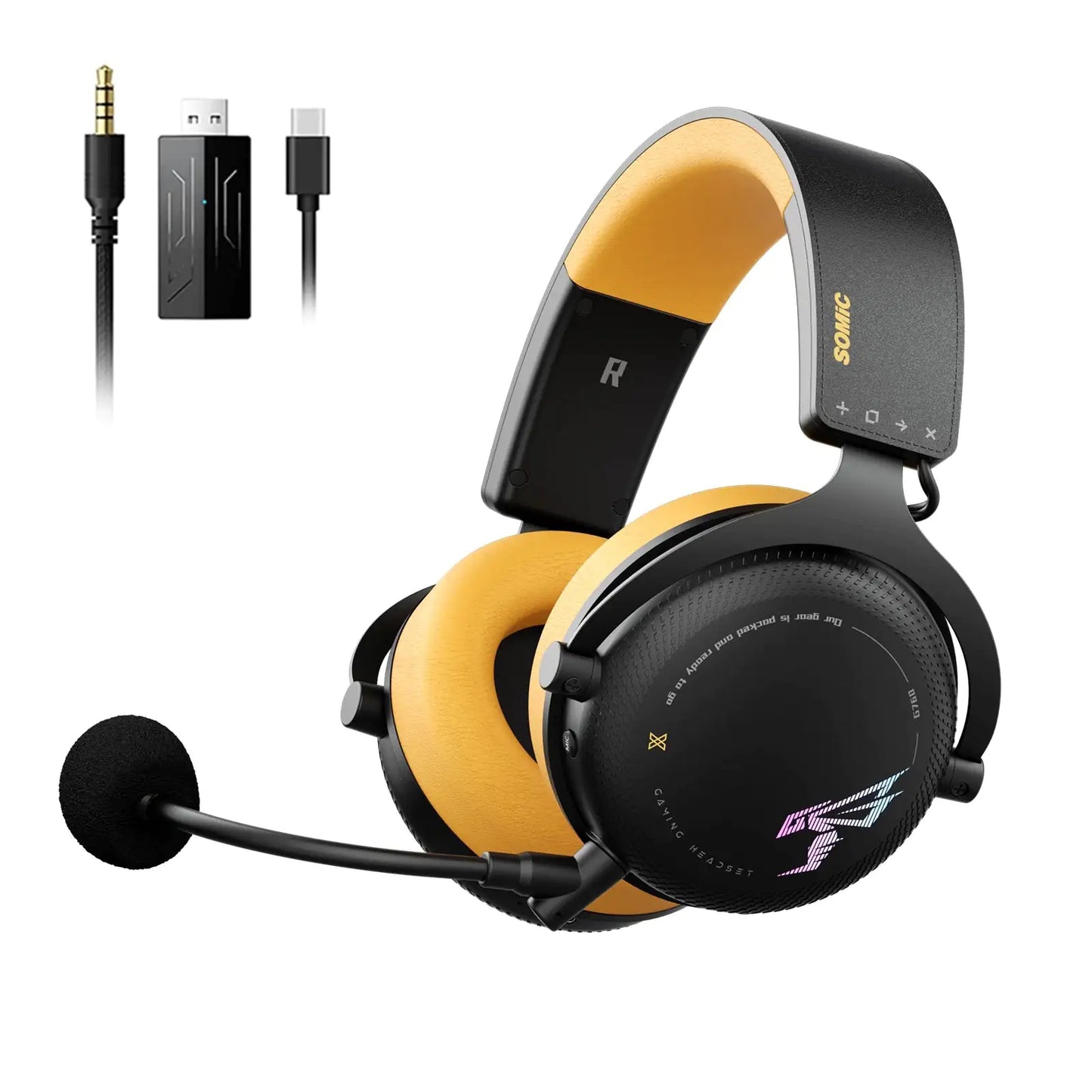 Bluetooth Gaming Headset with Pluggable Microphone