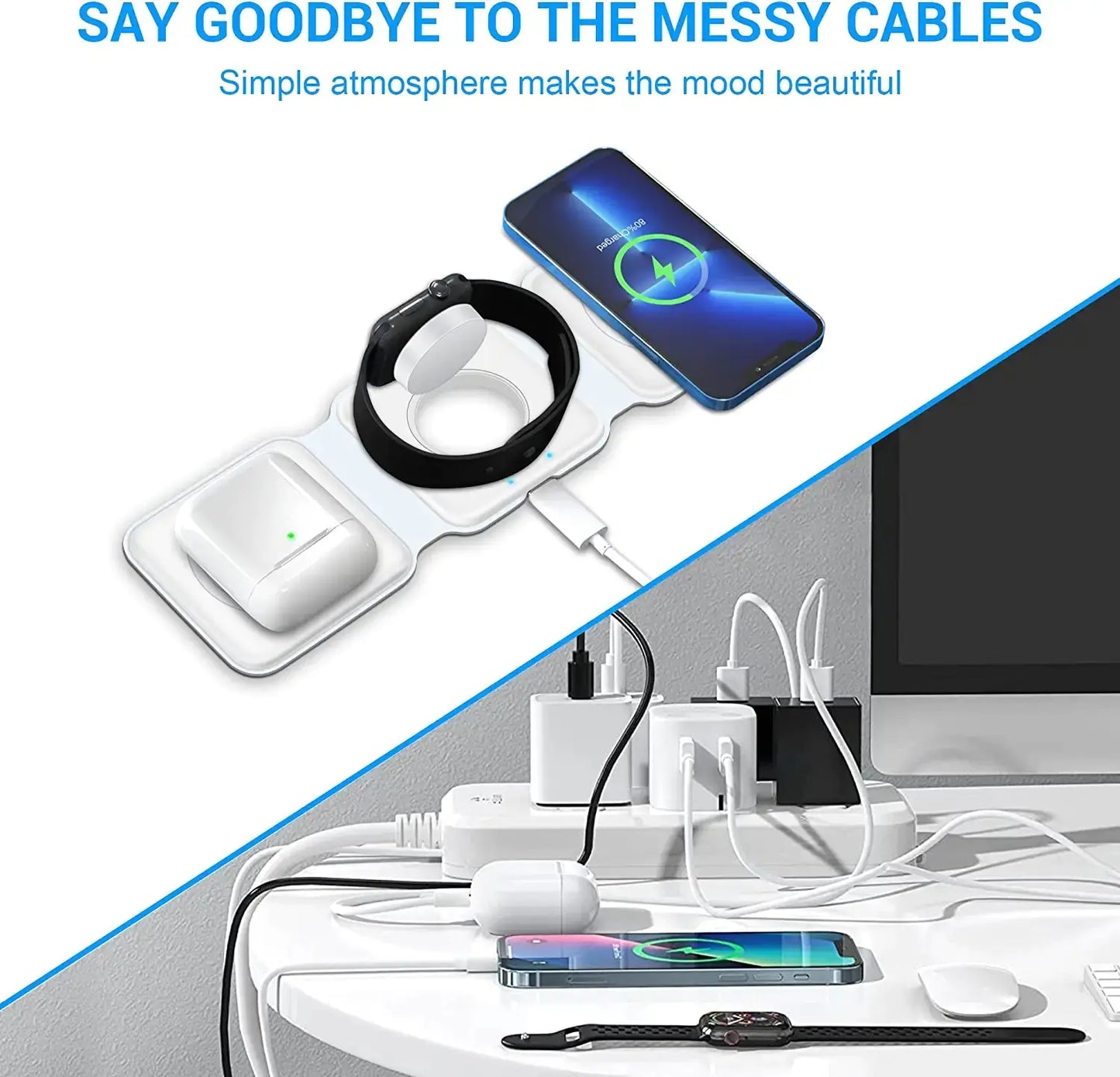 3 in 1 Foldable Magnetic Wireless Fast Charger