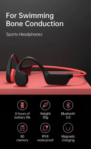 Waterproof Bone Conduction Bluetooth Headphones