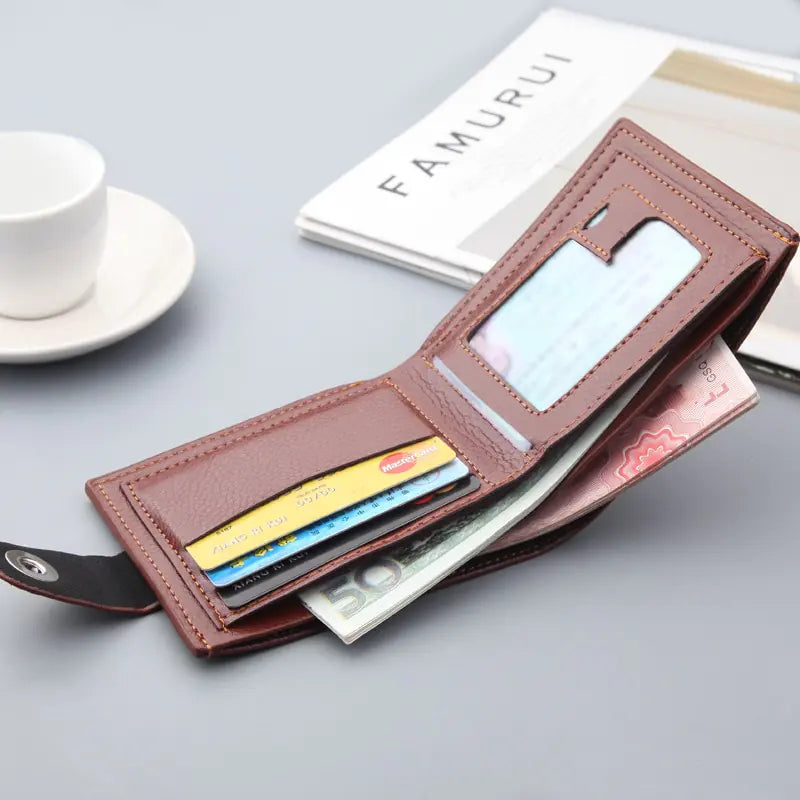 Retro Woven Pattern Leather Wallet