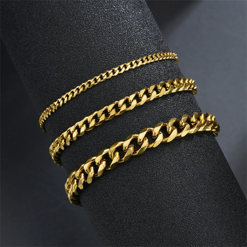 Stainless Steel Cuban Chain Bracelet