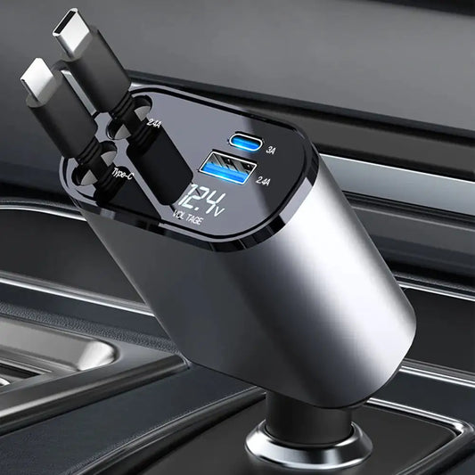 Car Dual Retractable Charging Cords